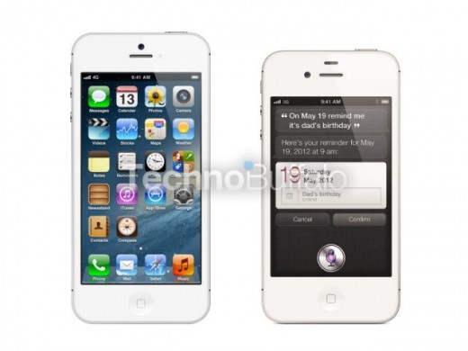 iPhone 5: Neues, realistisches Mockup auf Basis der Schemazeichnung (iPhone 4S rechts)