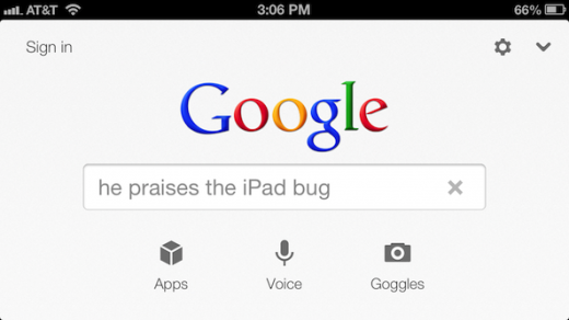 Google bewirbt iPad: "...he now praises the iPad"