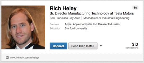 Apple-Mitarbeiter Rich Heley geht zu Tesla