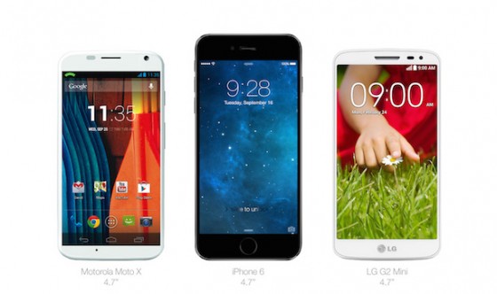 iPhone 6: Größenvergleich mit Android-Devices (LG G2, One M7,...)