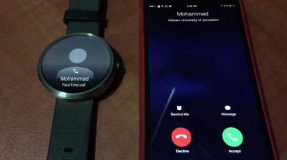 Android Wear: Video zeigt Anruf via iPhone auf Android Smartwatch