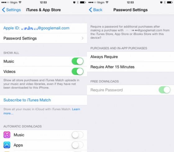 iOS 8.3: Neue Option „Gratis-Apps ohne Passwort laden“ vorhanden
