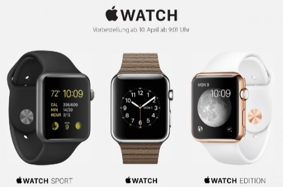Apple Watch: Vorbestellung ab 10. April 09:01 Uhr offiziell