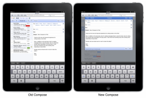 Gmail iPad Optimierung - vorher und nachher