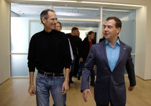 Steve Jobs und Dmitry Medvedev