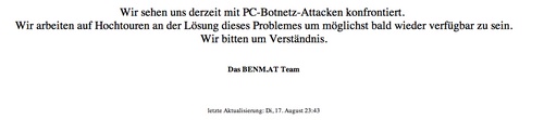 BenM.at: Wartungsnotiz aufgrund einer DDOS-Attacke