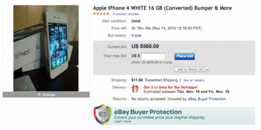 Weißes iPhone 4 (Umbau) auf eBay