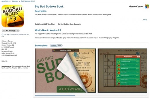 Sudoku Book neu mit GameCenter