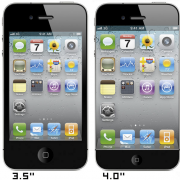 iPhone 4 mit 3,5 Zoll Display, iPhone 5 Mockup mit 4 Zoll Display