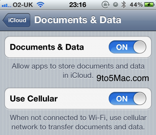 Neu in iOS 5.0b4: Dokumente und Daten in iCloud