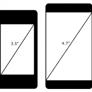 iPhone 4 mit 3,5 Zoll Display (links) und hypothetisches iPhone 5 mit 4,7 Zoll Display (rechts)