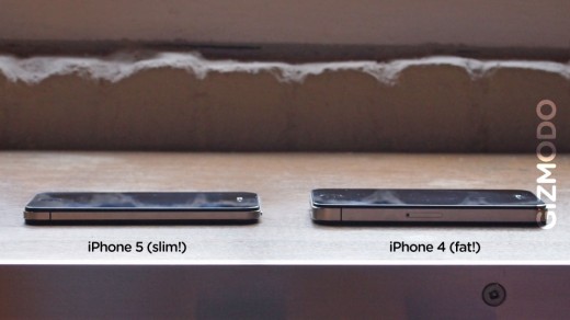 Mockup: iPhone 5 "slim" vs. iPhone 4 "fat"