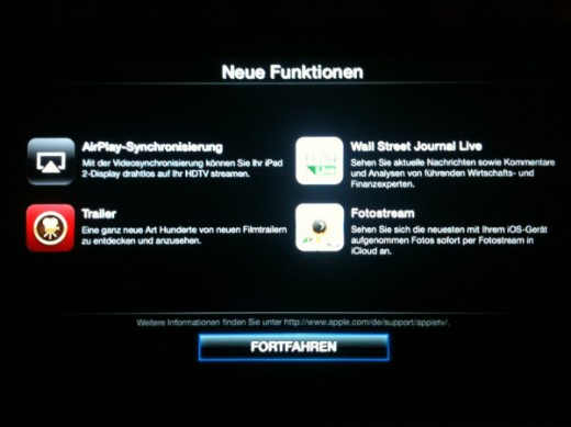 Update auf iOS 5: Neue Funktionen für AppleTV