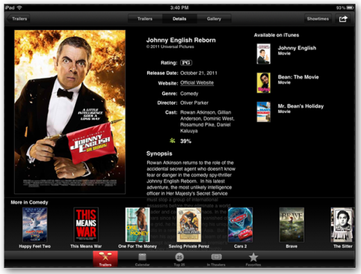 iTunes: Movie Trailer an iPad-Retina Display angepasst