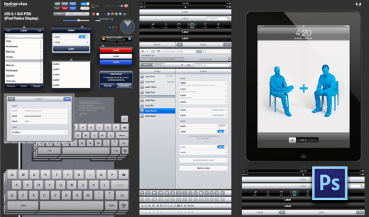 Für Designer: App-Entwickler veröffentlicht hochauflösende iPad Interface-Elemente für Photoshop