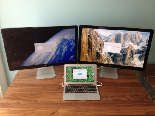 Display-Mania: 3 externe Displays für Retina MacBook Pro, 2 externe für neues MacBook Air