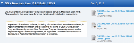 Mountain Lion: OS X 10.8.2 Build 12C43 veröffentlicht