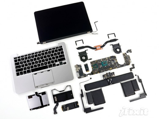 MacBook Pro Retina 13 Zoll: iFixit zerlegt MacBook