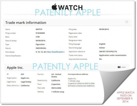 Apple Watch: Markenrechte in Europa beantragt
